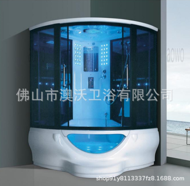 Baño integral ducha de vapor sala de sauna ventilador arqueado con bañera sala de vapor con pedal de pie partición integral