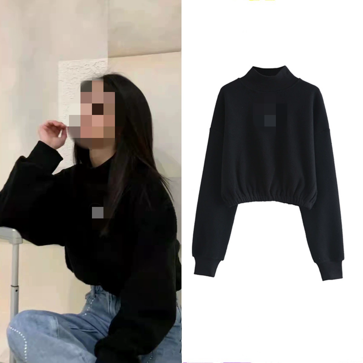 В наличии белый олень звезда с осенне-зимней свободной вышивкой полу-высоким воротником короткая шуба из ягненка на флисовой подкладке Женская