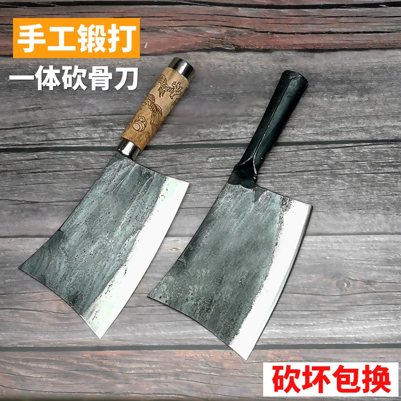Мясник Профессиональный Измельчитель Ручная Ковка Утолщенный Цельностальной Топор для измельчения Кухонный Нож Бытовая Режущая Костная Фреза Цельная формовка