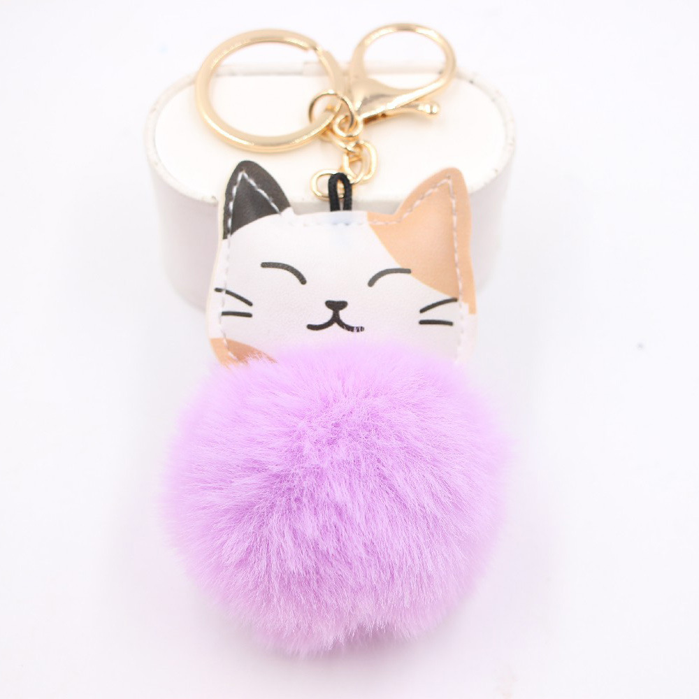 Cute Little Cat Key Chain Pendant School Bag Purse Plush Pendant Jewelry display picture 3