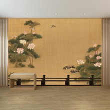 新中式古典古风国画荷花背景墙纸电视背景墙装饰墙布客厅设计壁纸