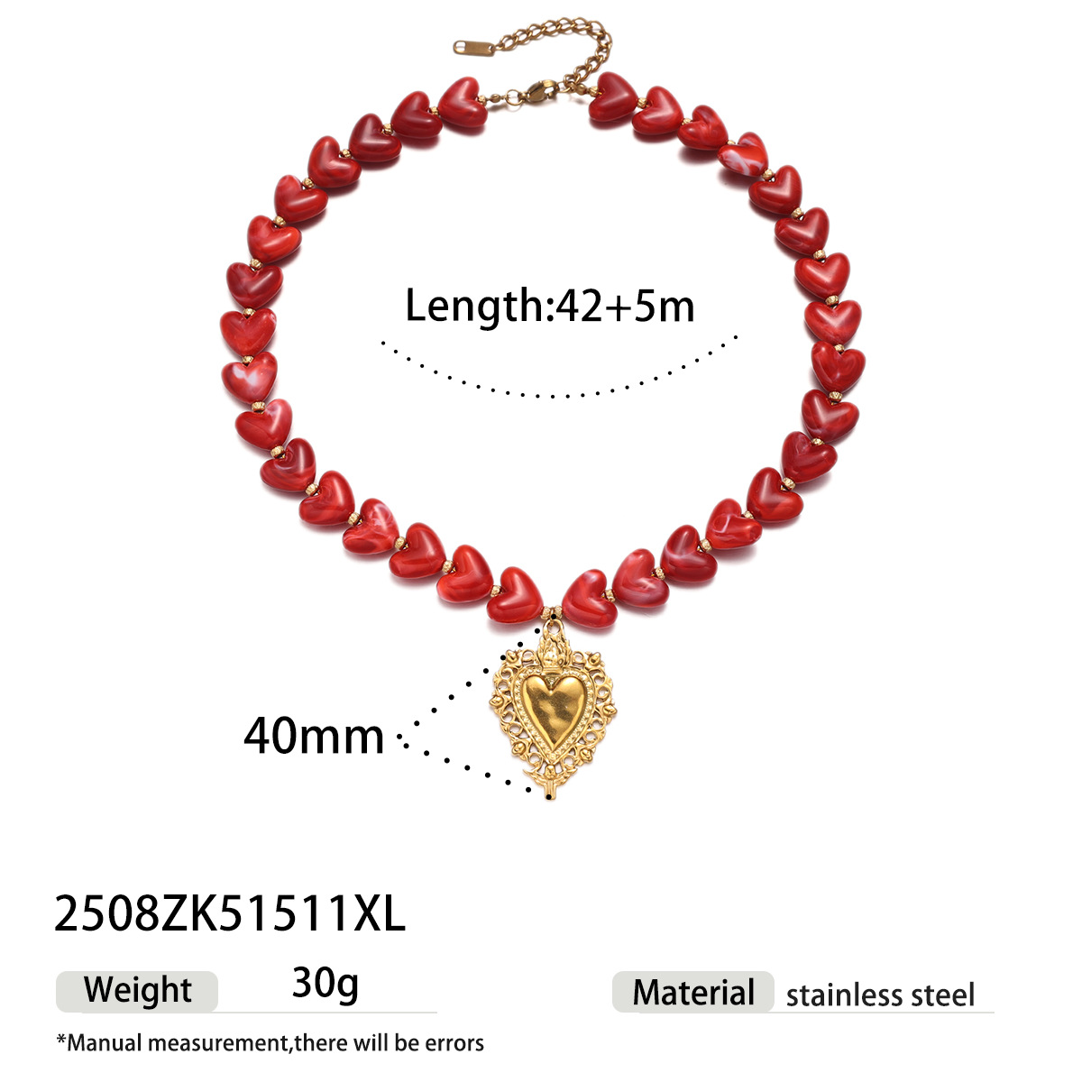 Collar de acero inoxidable de lujo ligero de alta calidad, collar de cuentas de amor, pernos de orejas, conjunto de joyas no desvanecidas image 7