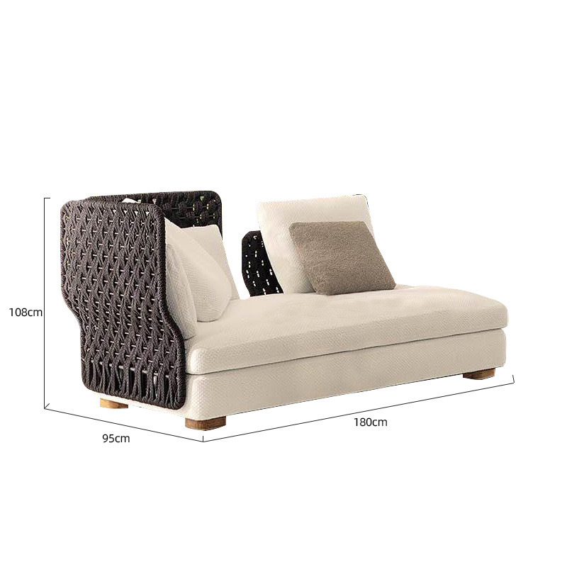 Sofá al aire libre patio combinación villa balcón jardín terraza silla de mimbre al aire libre doble chaise nórdico muebles de ratán