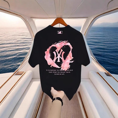 夏の丸首半袖tシャツ男女潮牌カップル純綿半袖アルファベットプリントカジュアル