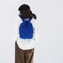 日系水洗帆布双肩包女简约休闲大学生书包女原宿风高中校园小背包