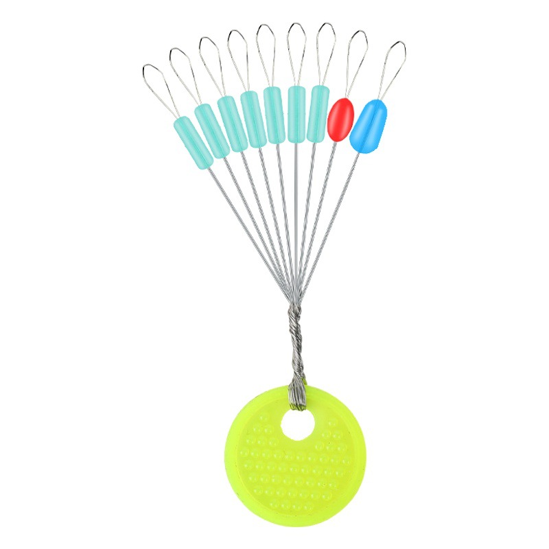 Colorful silicone space beans bulk cylindrical 7+2 combination positioning beans raw glue fishing fishing accessories