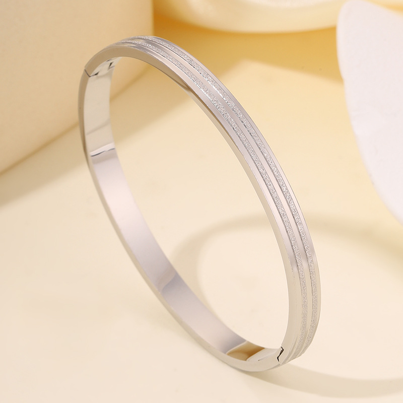 Pulsera de Acero de Titanio, Moda Transfronteriza, Pulsera Europea y Americana con Diseño de Estrellas, Pulsera Redonda con Diamantes Completos para Mujer, Pulsera de Acero Inoxidable para Parejas