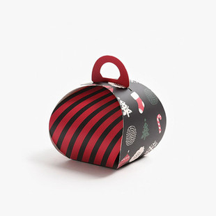 New black portable Christmas Apple box candy box biscuit box Christmas hand gift box baking box