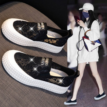 厚底渔夫鞋女2026春夏新款透气蕾丝网面单鞋小香风时尚休闲饼干鞋