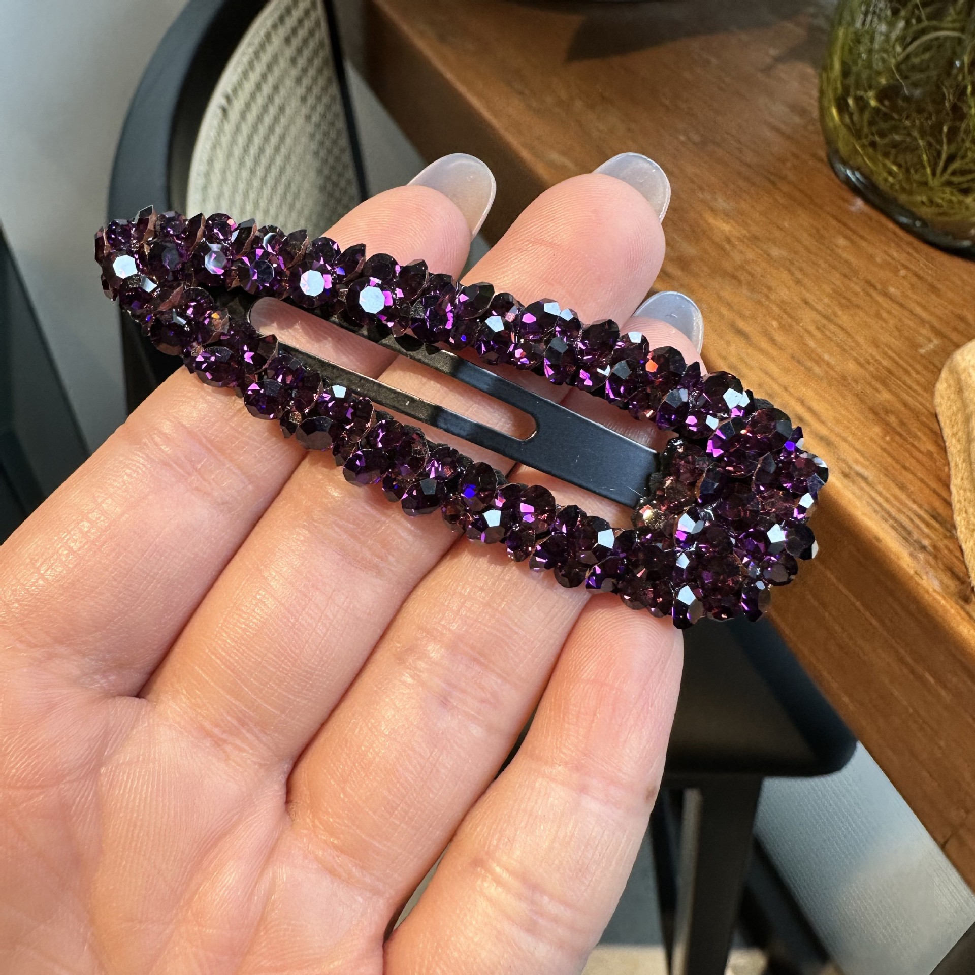 18g Weight Hair Clip Hair Accessories Type 1 Piece Quantity Daily, Street Occasion Artificial Crystal Material Solid Color Pattern All Seasons Season Women's Gender Elegant, Shiny Style Elegant Shiny Women's Solid Color Artificial Crystal Hair Clip 16