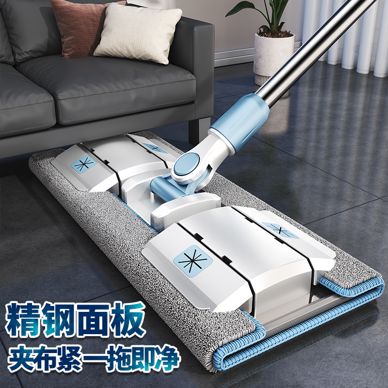 Trapeador intercambiable sin lavado a mano, perezoso doméstico, un trapeador limpio, seco y húmedo, trapeador de piso plano, pin de trapeador de fábrica