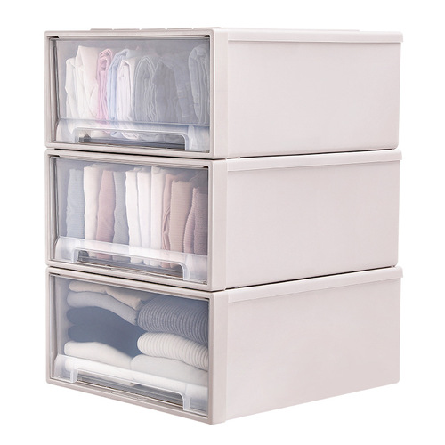 Qiaojie storage box drawer-type plastic household clothes transparent wardrobe storage box clothing storage cabinet organizing box