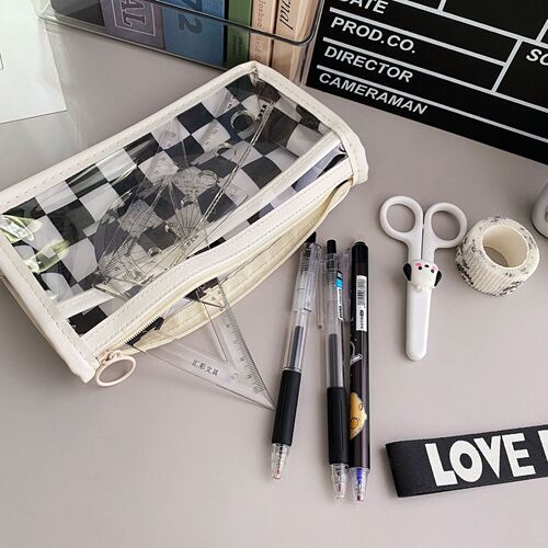Pen bag Japanese super large capacity pencil case stationery box elementary school student junior high school ins style simple high school student stationery bag