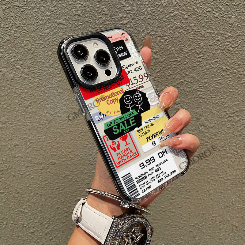 Cross-border best-selling American-style promotional sticker Apple 17 Pro Max thickened two-in-one black frame large hole anti-drop phone case Cross-border best-selling American-style promotional sticker Apple 17 Pro Max thickened two-in-one black frame large hole anti-drop phone case