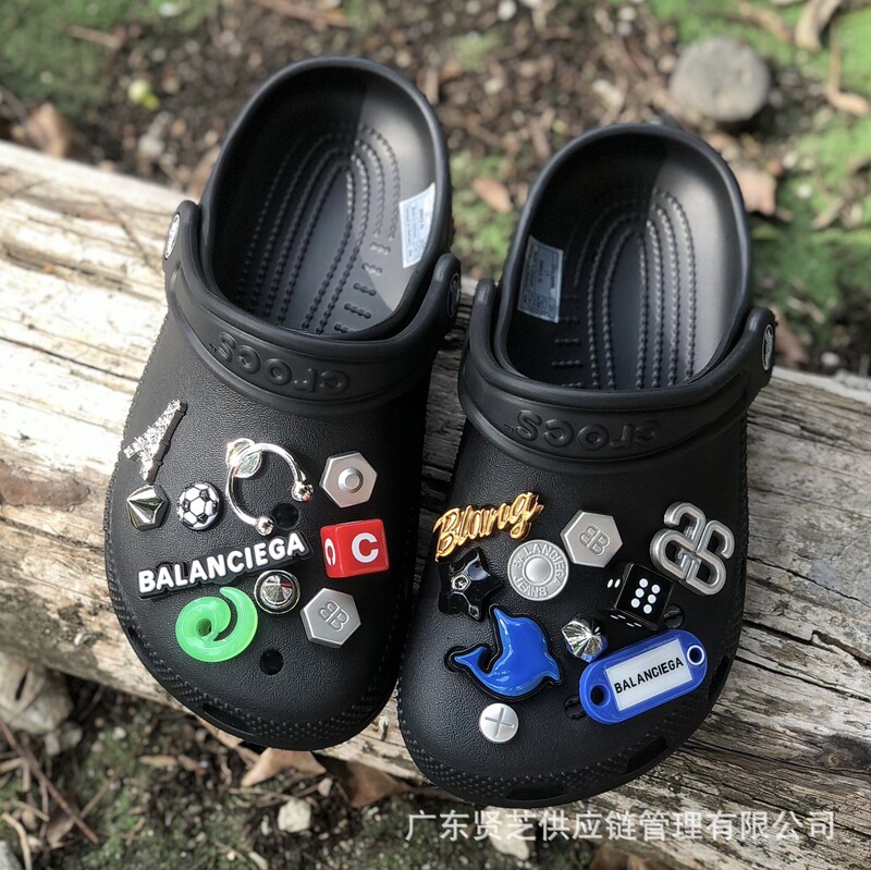 2025 Summer New Style Clogs Fashion Shoes Flower Shoe Buckle High-End Sense Compatible Cross Shoe Flower Set DIY Detachable