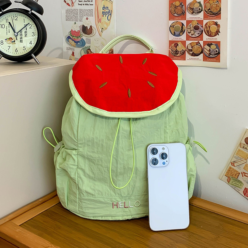 Bolsos infantiles transfronterizos frescos bolsos de fruta de dibujos animados al aire libre padres e hijos mochila de chicas de moda mochila de chicas