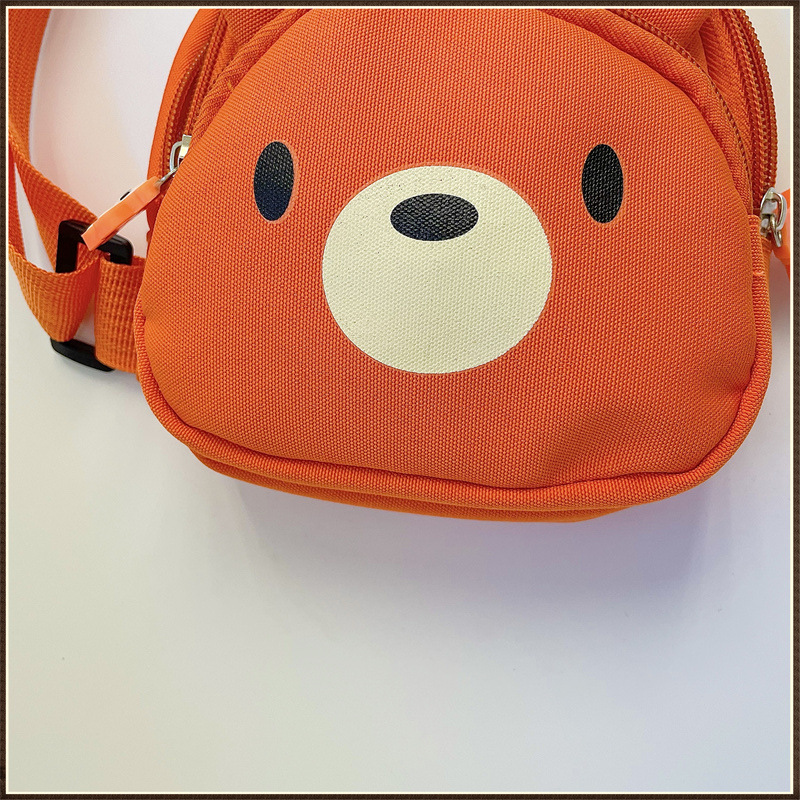 Zipper Closure Type Children Unisex Canvas Cartoon Cute Square Zipper Fanny Pack