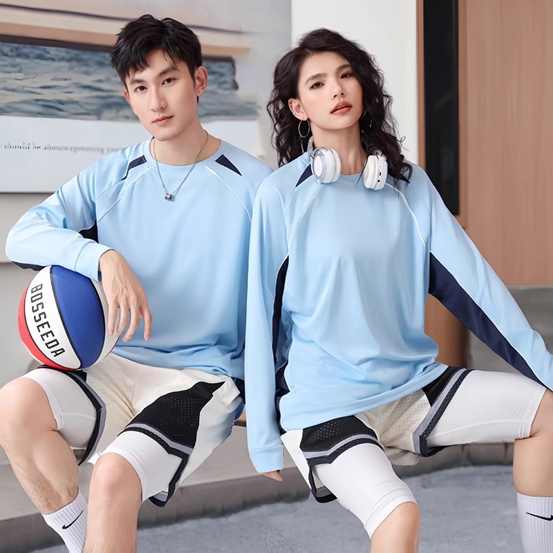 Long-sleeved basketball uniform for men and women, autumn and winter shooting T-shirt, 2025 new style, American style sports quick-drying training team uniform for teenagers.