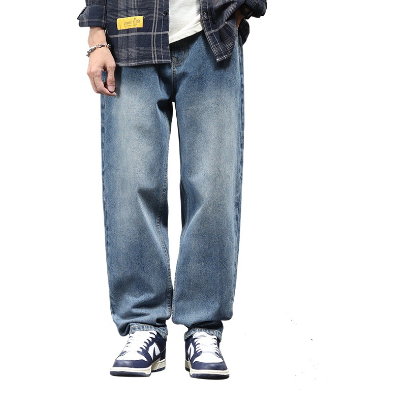 Gzjy jeans 2024 nuevos hombres y mujeres pareja misma marca de moda suelta micro ha poco libro rojo recomendación #6833