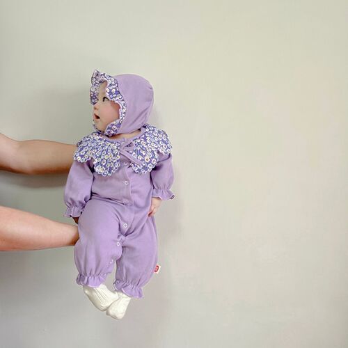 Baby Spring and Autumn One-Piece Girl's Baby Fashion Internet Celebrity Autumn and Winter Newborn Super Cute Full Moon and Hundred Days Baby Outdoor Crawling Suit