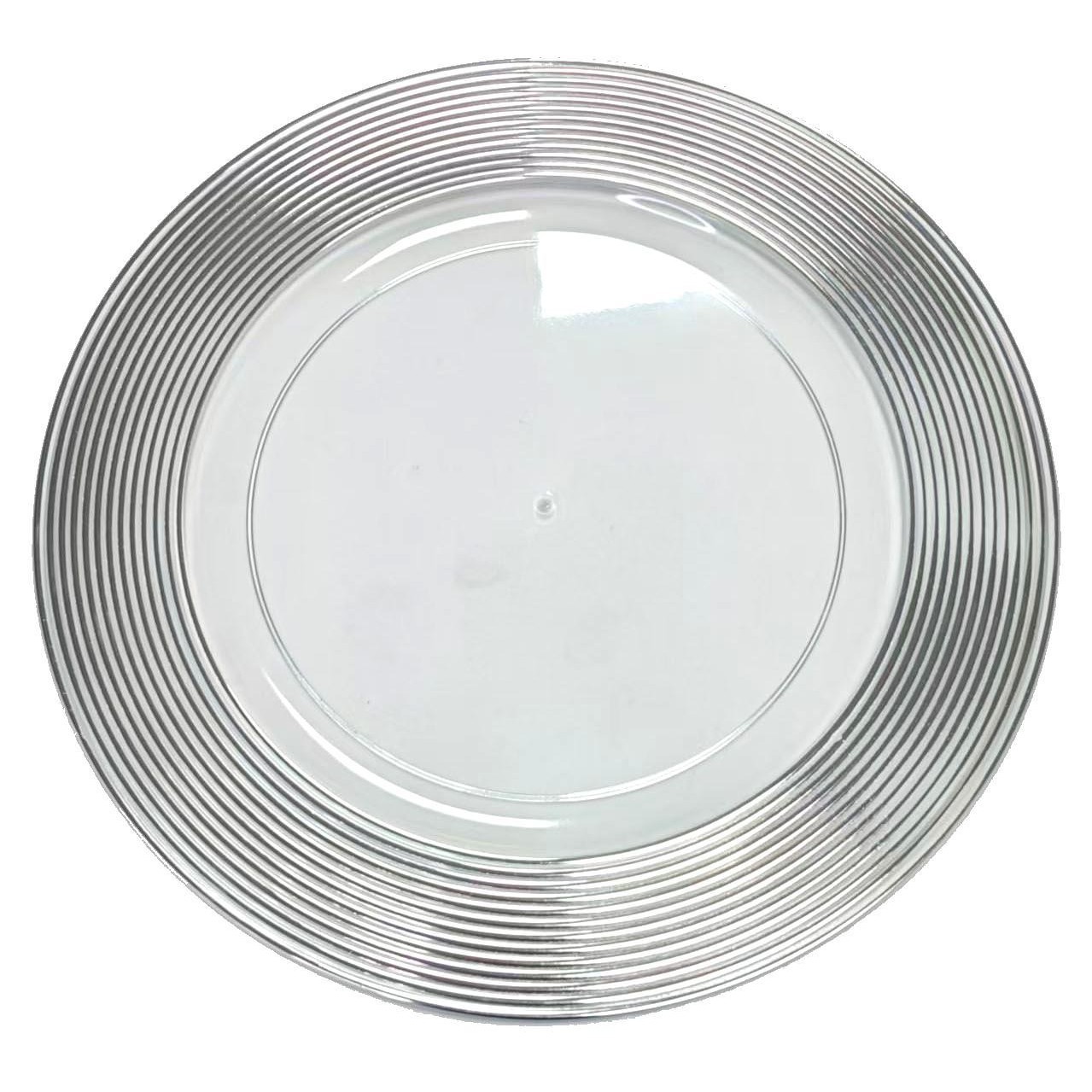 Ventas calientes transfronterizas placas de carga europeas fiesta banquete de boda restaurante occidental alta transparencia decoración placas de trabajo