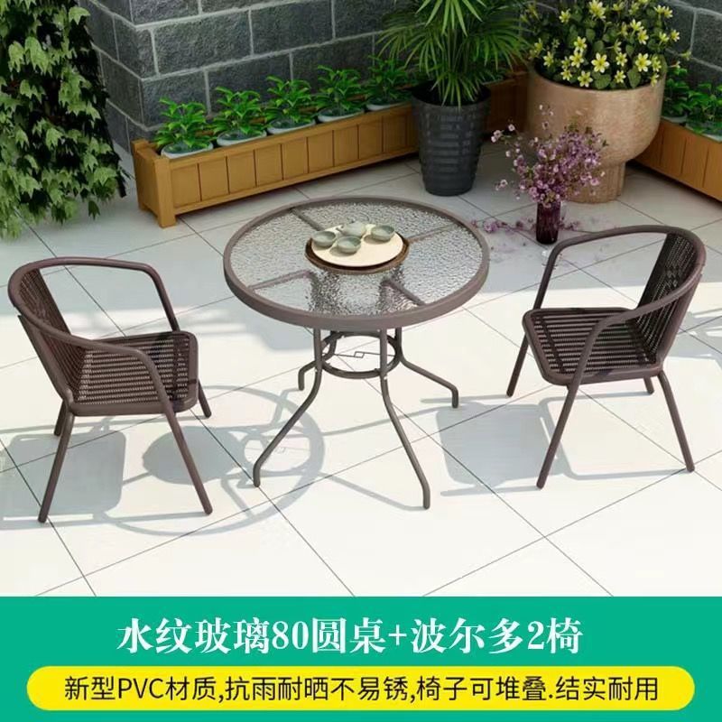 80cm water pattern Round Table +2 chair [default without hole]]
