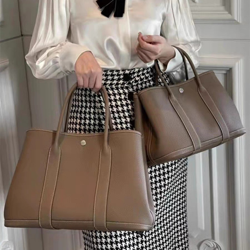 2024 Garden Bag Genuine Leather Women's Handbag Shoulder Crossbody Commuter Bag Top Grain Cowhide Vintage Style - Thumbnail 2