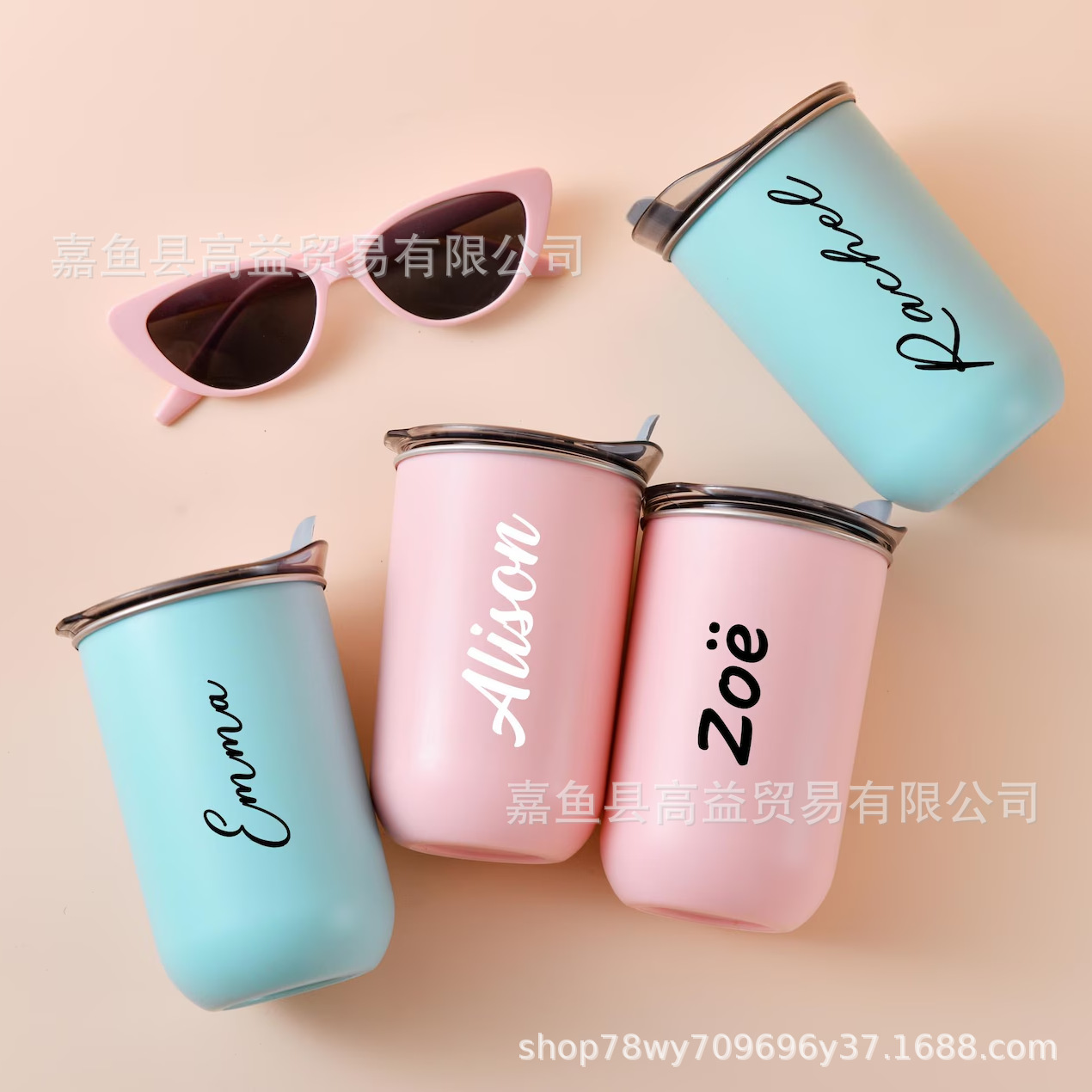 Etsy taza termo de acero inoxidable de impresión en color de venta caliente personalizada nueva taza portátil con tapa fría y caliente