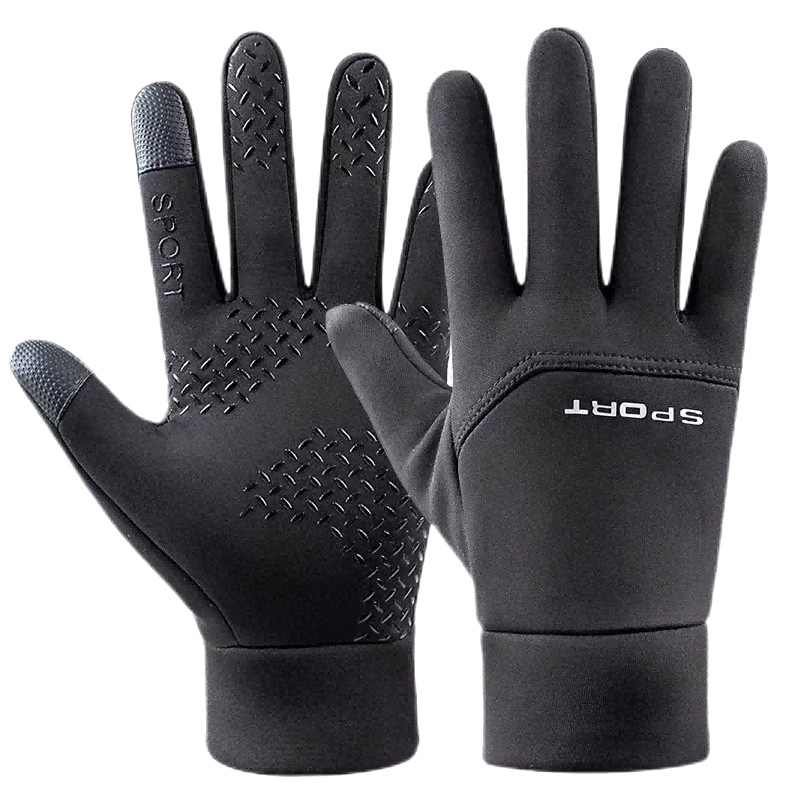 Guantes de gamuza para hombres y mujeres Otoño e Invierno pesca expuestos dos dedos medio dedo forrado de vellón cálido ciclismo guantes de motocicleta