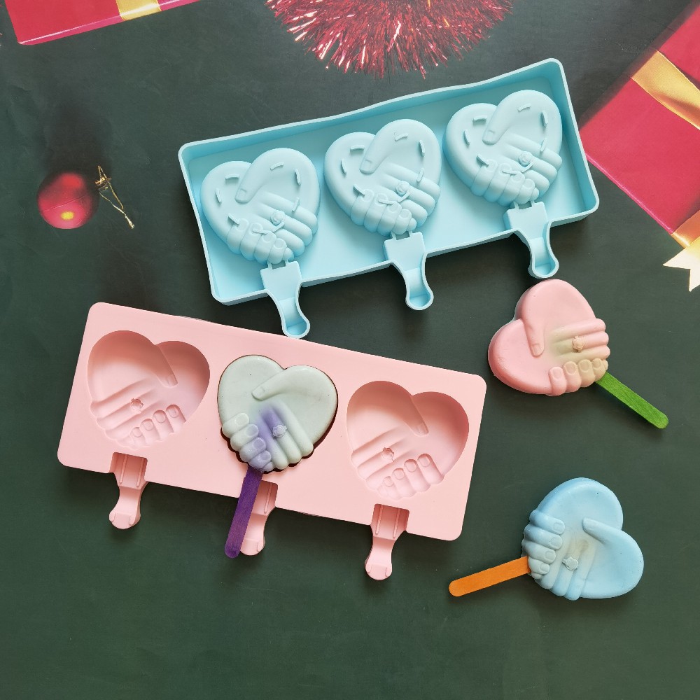 3 mano de mano helado 87 molde de silicona pastel helado pudín molde de postre jabón utensilios de cocción