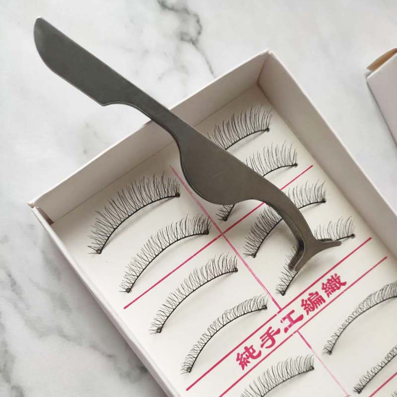 Pinzas de pestañas falsas dispositivo auxiliar Acero inoxidable principiante removedor de maquillaje clip multifuncional anti-vibración color primario