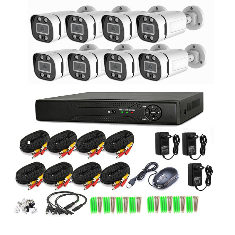 跨境AHD套装夜视全彩CCTV KIT 模拟监控XVR KIT摄像头4路监控套装