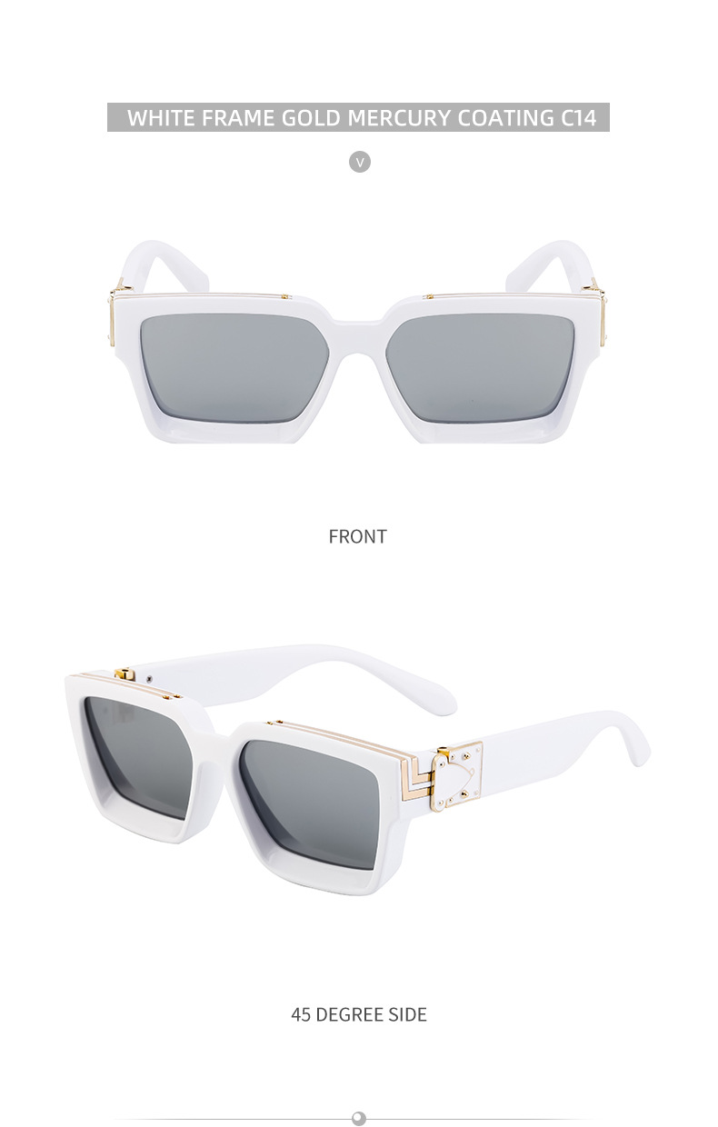 58g Weight Full Frame Glasses Structure Sunglasses Classification PC, UV400 Protection Lens Material Square Glasses Style Outdoor, Travel, Fishing Occasion Solid Color Pattern All Seasons Season Women's Gender Retro Style Retro Solid Color PC UV400 Protection Square Full Frame Women's Sunglasses 23