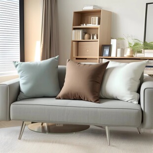 Cross-border wholesale modern simple plain cushion solid color velvet pillowcase office plush waist support large cushion