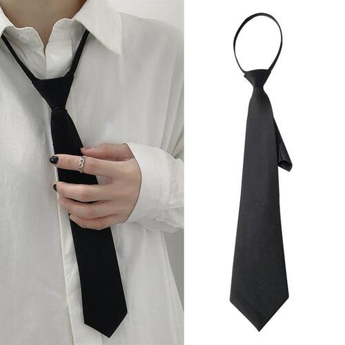 Student size 40~44 cm zipper tie, lazy tie, security tie, black tie, wholesale in stock
