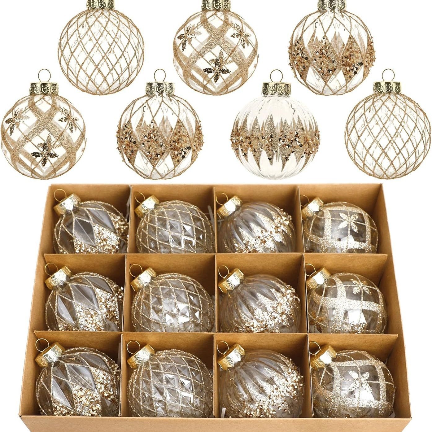 Nuevo set de Navidad de 8CM pintado DIY interior y exterior decoración del árbol de Navidad colgante colgante