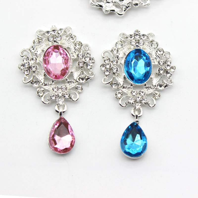 Korean-style Metal Pendant Hair Accessory, Crystal Drop Accent, Multi-Color Options