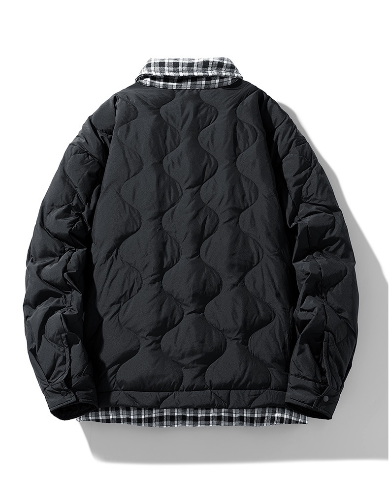 Herrenjacke Für Den Winter Mit Hemdkragen Aus Baumwolle Seide_voghion.com