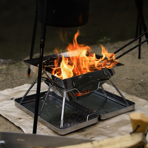 Stainless steel folding portable barbecue grill outdoor BBQ barbecue carbon stove for 2-5 people