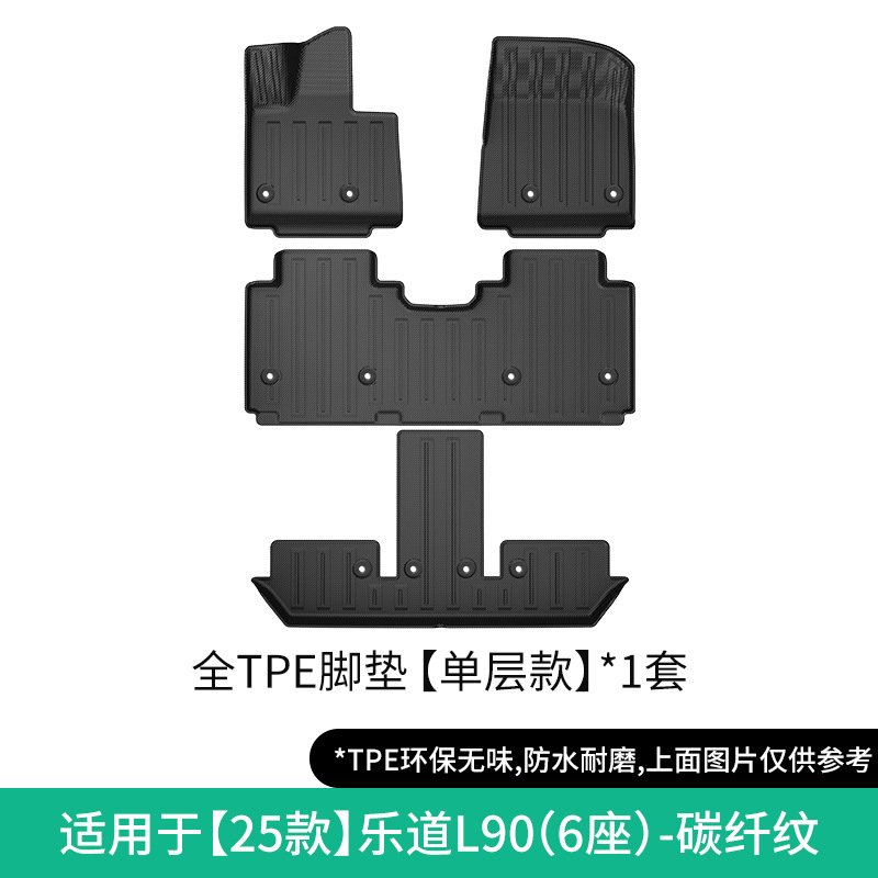 Back Pad for – NIO Modelə uyğun ayaqaltı - 2025-l90-single-layer-floor-mat-six-seatercarbon-fiber-pattern