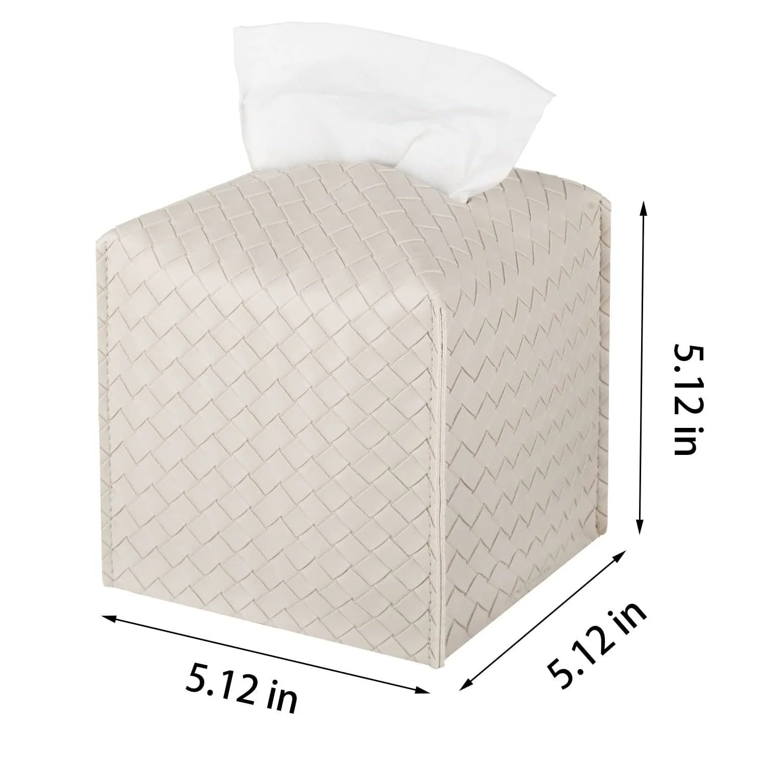 PU leather tissue box square knitted pattern creative advertising cardboard box Living room coffee table car napkin paper box