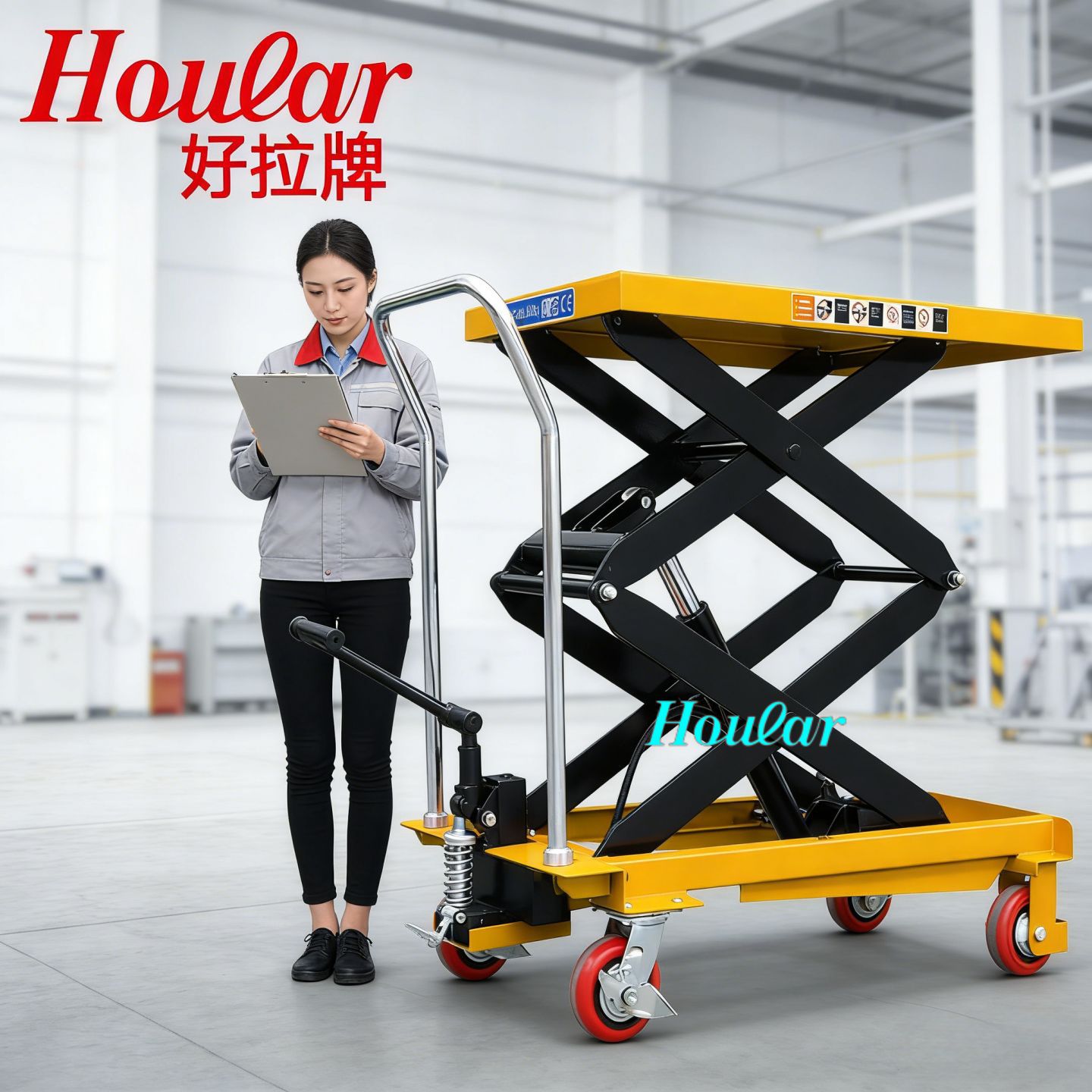 PTS800手动平台车800kg升降平台车手动液压平台脚踩液压平台车