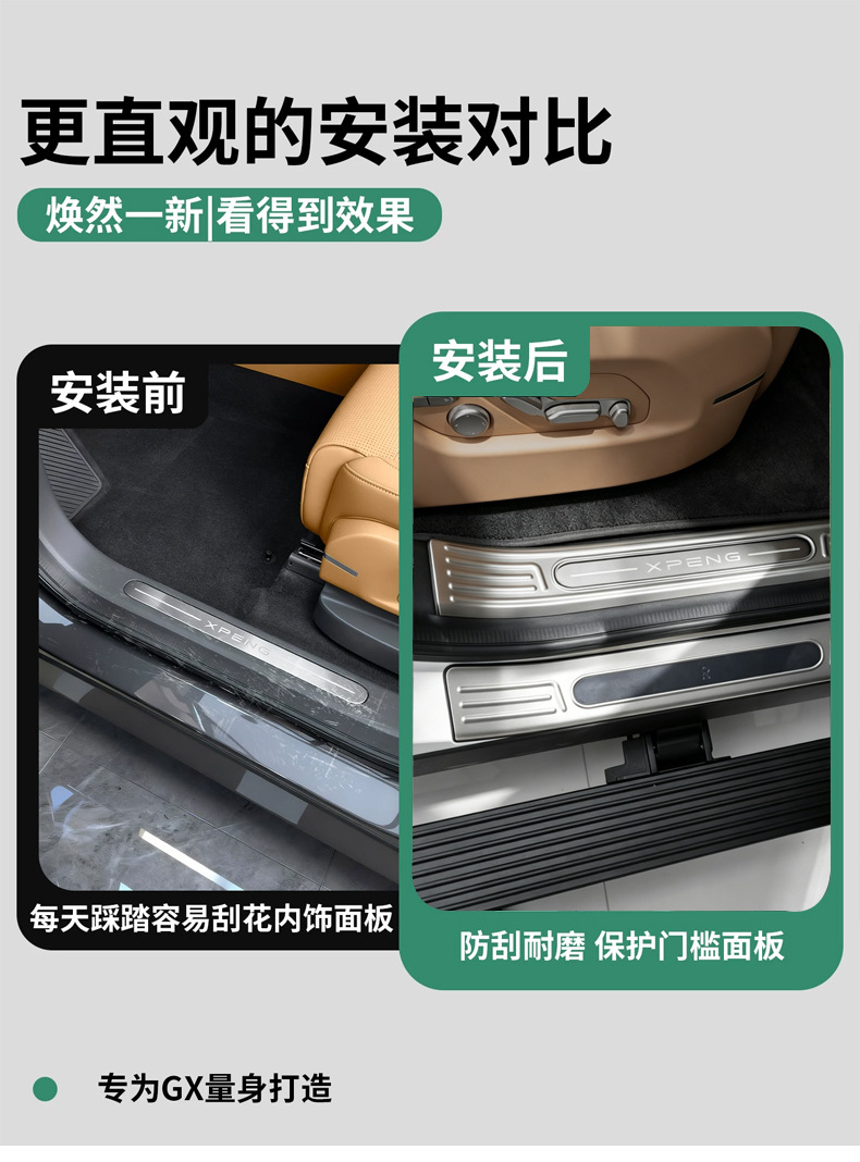 Suitable for Xpeng Gx Threshold Strip Stainless Steel Welcome Pedal Trunk Tailgate Rear Guard Protection Accessories