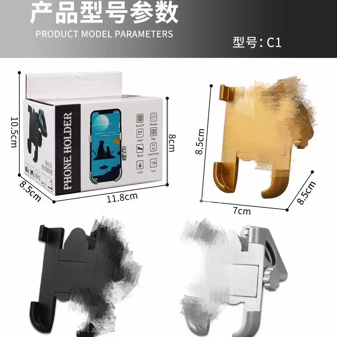 人気の海外向けアルミ合金製バイク用携帯電話ホルダー、配達用電動自転車、自転車ライダー向け金属製ナビゲーション汎用ホルダー