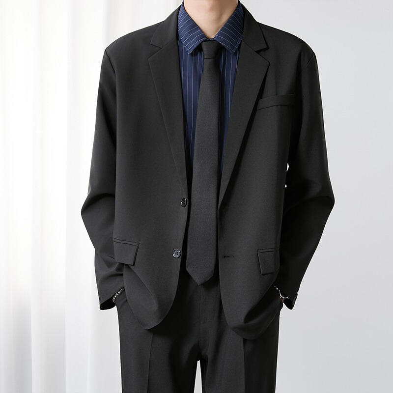 Light and Sophisticated Korean Style Trendy Dress Small Suit Jacket Men's Spring Formal Loose Business Casual Suit Top