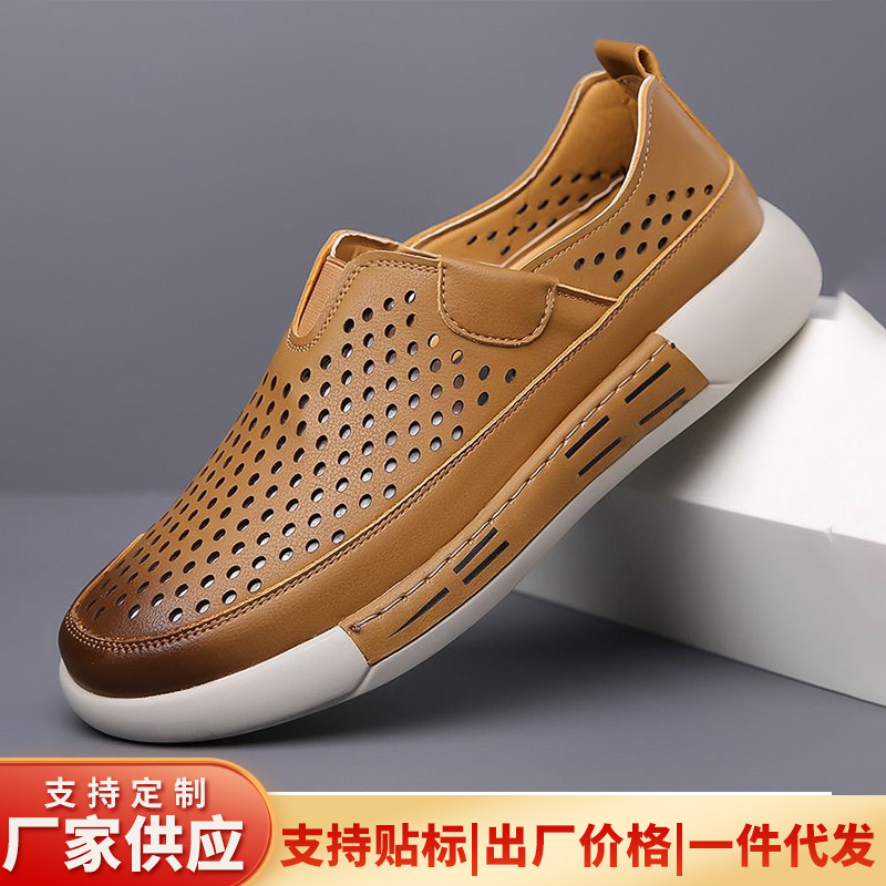 Summer New Casual Shoes Hand-Sewn Breathable Sandals Mesh Breathable Trendy Monk Soft-Soled Clogs