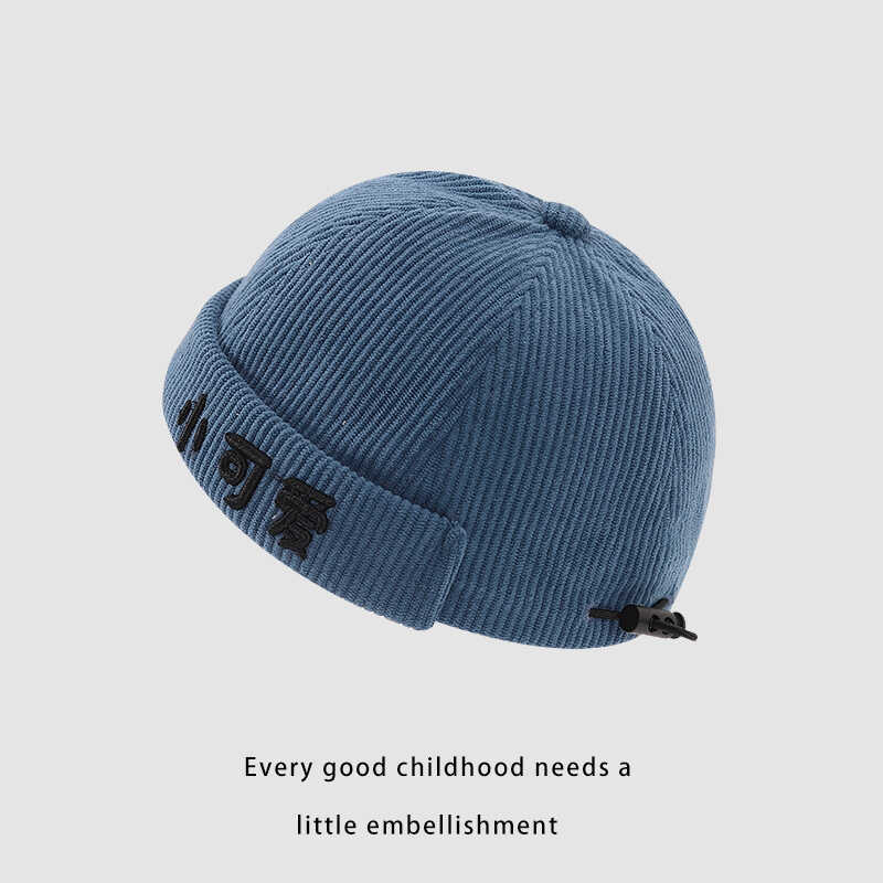 Sombreros de niños otoño y invierno 2024 nueva moda personalidad universal de terciopelo para bebés masculinos sin sombrero