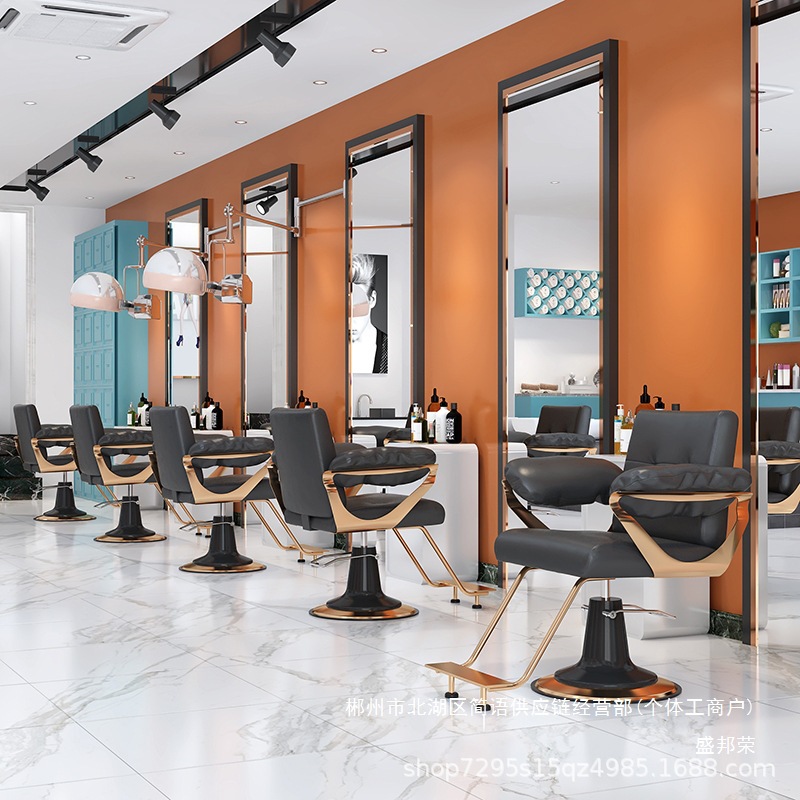 Fábrica directa de barbería en línea silla salón de peluquería moda asiento de cremado puede elevar y cortar el pelo cómodo y satisfactorio image 4