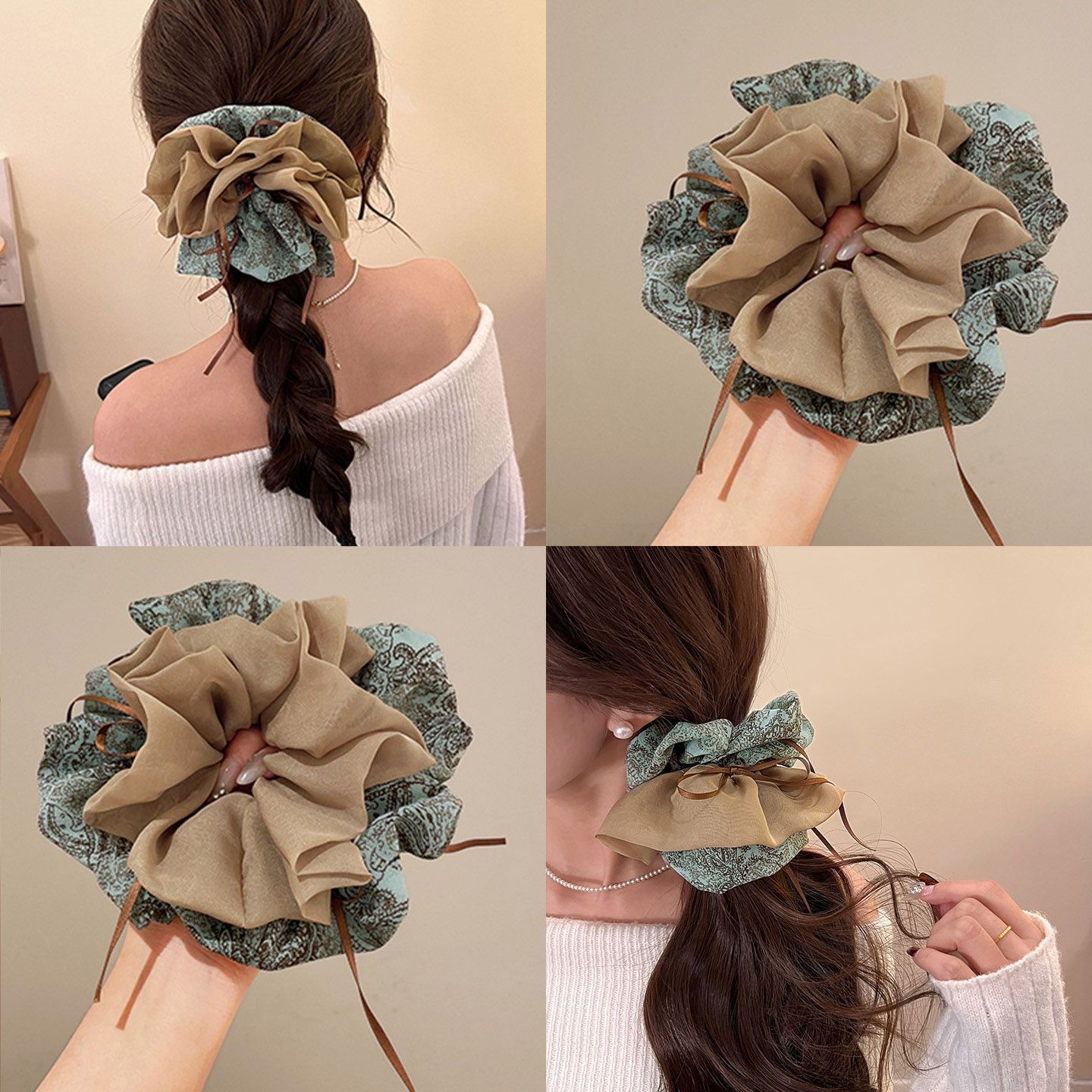 103# blue base with coffee-colored line pattern ab splicing, coffee-colored mesh, approximately 16cm