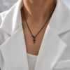 Fashionable black necklace, European style, simple and elegant design, wholesale